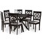 Baxton Studio Sadie Modern and Contemporary Grey Fabric and Dark Brown Finished Wood 7-Piece Dining Set 174-10536-10894-Zoro - alternate 1
